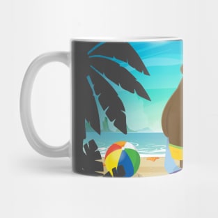 Dalston Bear on the Beach Mug